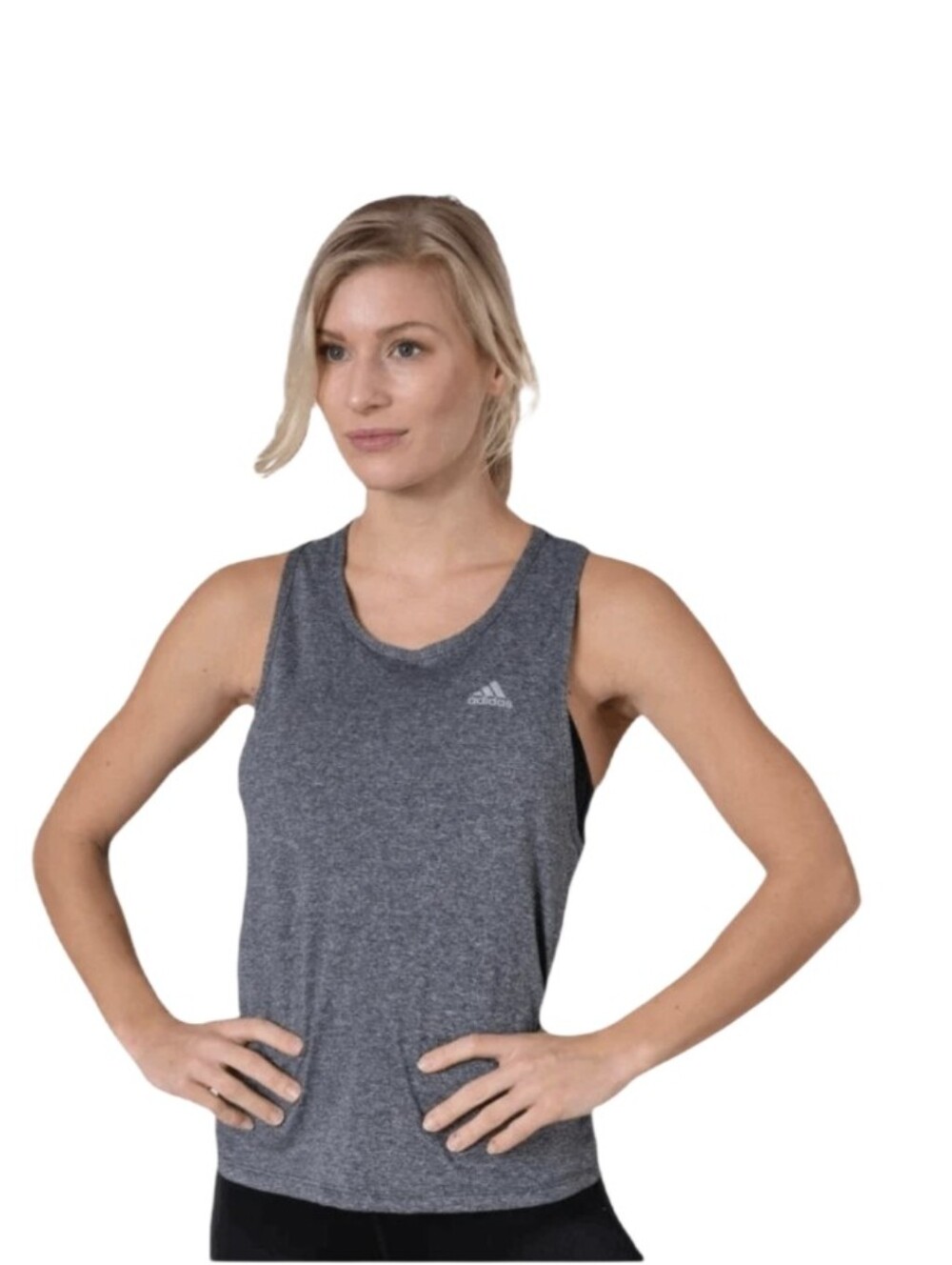 #K113 adidas Grey Heather Women's Athletic Tank